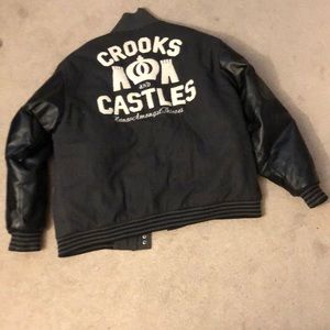 Crooks and Castles black and grey varsity Jacket